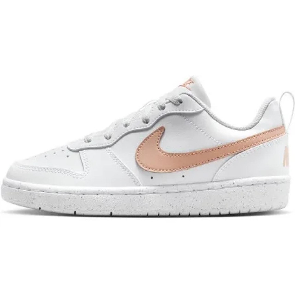 Nike Court Legacy 2.0 sneakers in white with peach pink accents size 5.5y